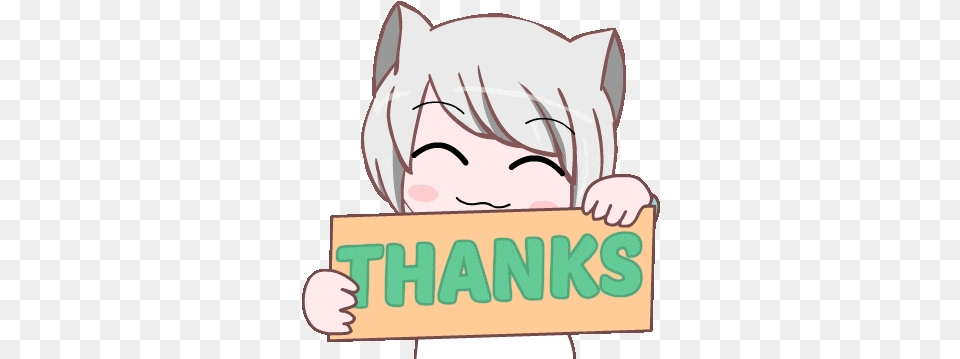 Gray Hair Big Eyes Sticker Gray Hair Big Eyes Anime Thank You Anime Clipart, Book, Comics, Publication, Baby Png Image