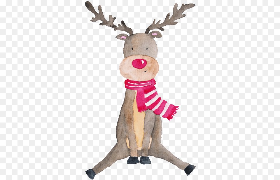 Gray Hand Painted Moose Christmas Transparent Material Christmas Day, Plush, Toy, Animal, Bear Free Png Download