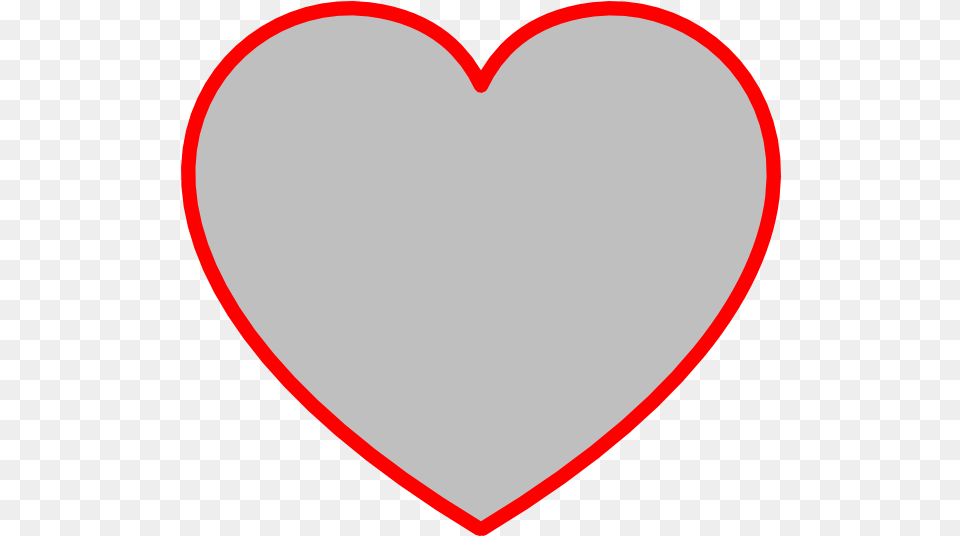 Gray Heart With Red Outline Vector Printable Love Heart Shape Free Transparent Png