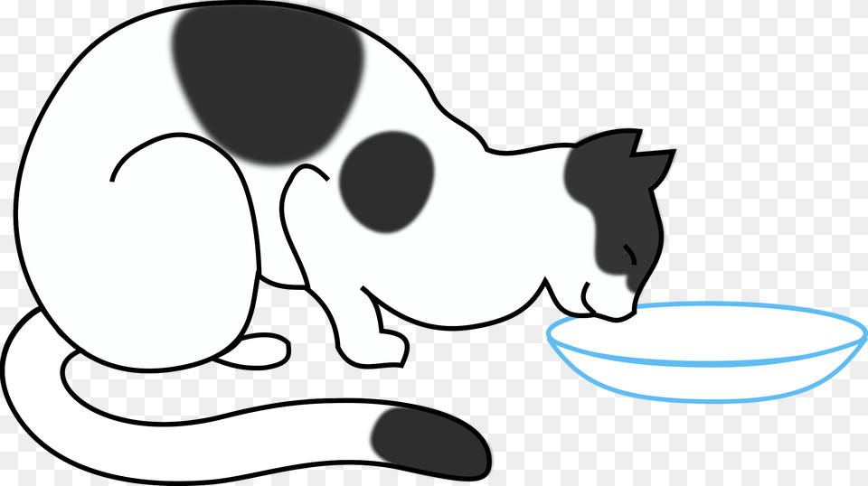 Gray Kitten Drinking Milk From A Bowl Clipart Cat, Animal, Mammal, Pet, Fish Png
