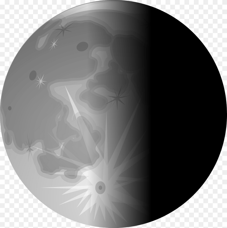 Gray Moon Half Moon Clipart, Astronomy, Nature, Night, Outdoors Png Image