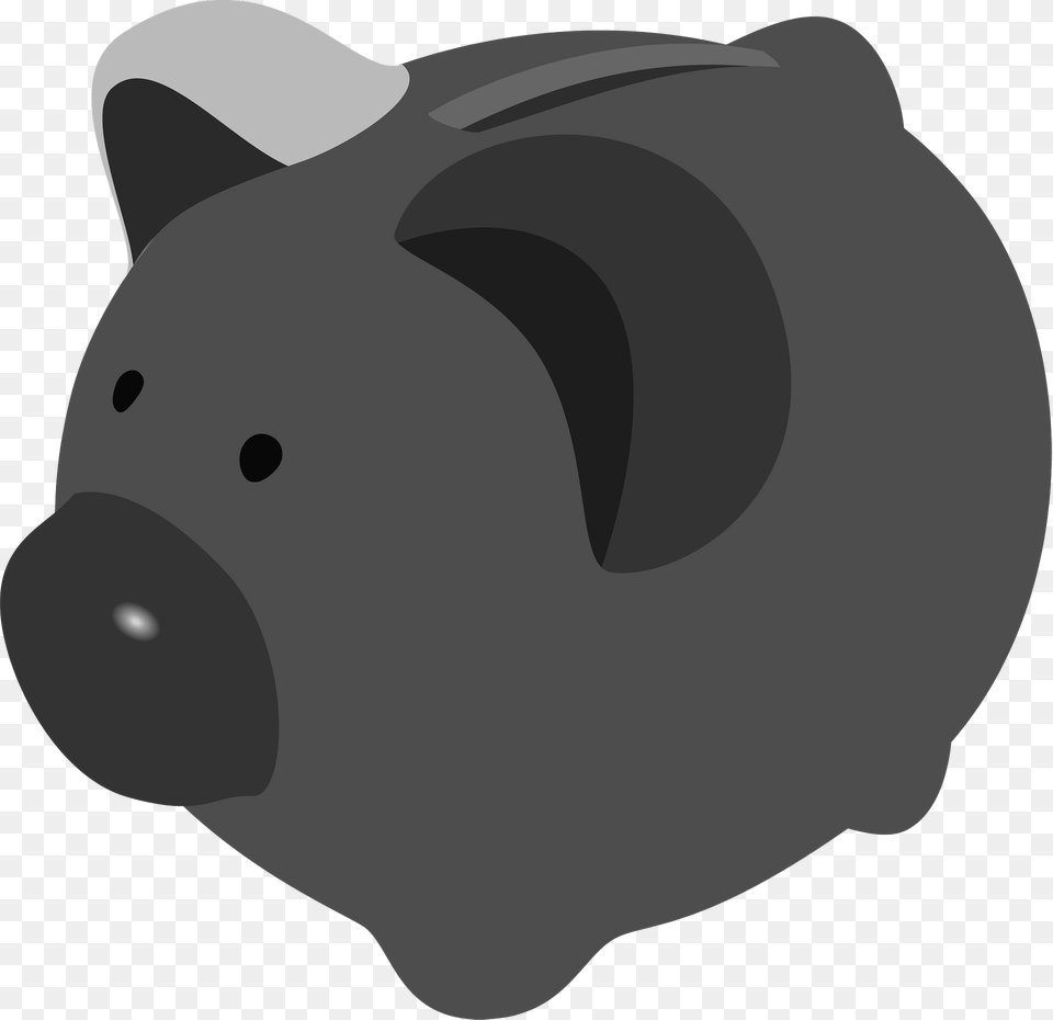 Gray Piggy Bank Clipart, Piggy Bank, Animal, Fish, Sea Life Free Png