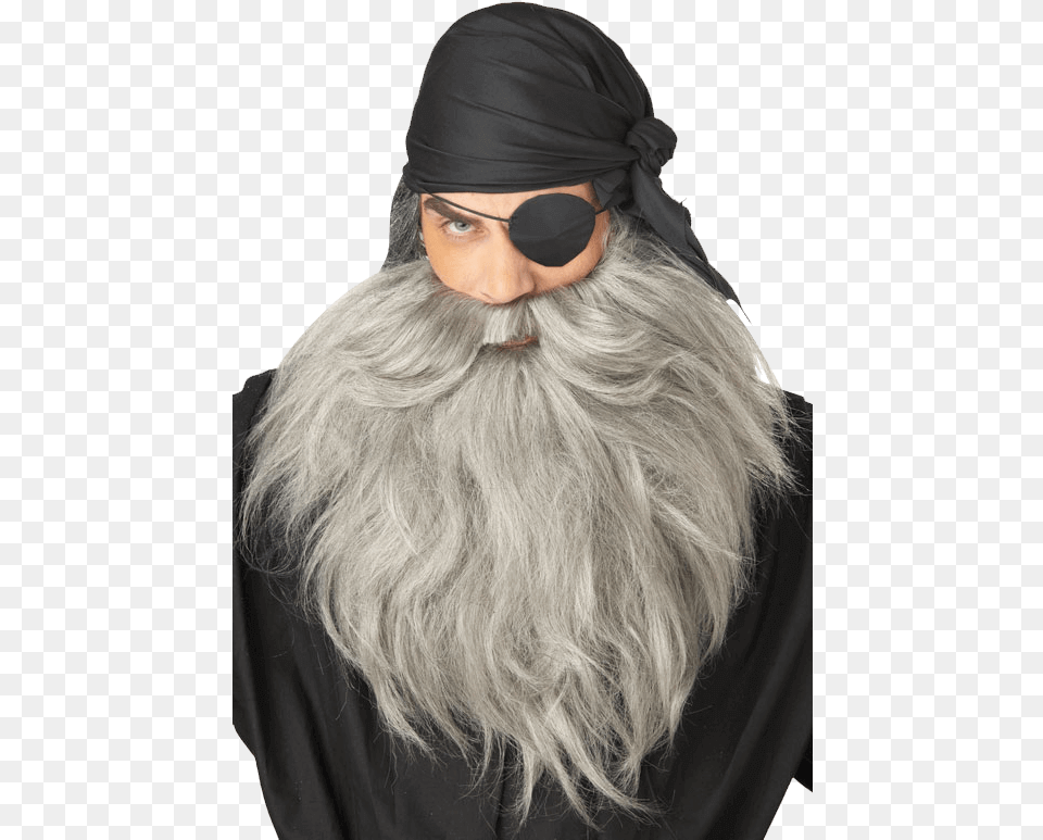 Gray Pirate Beard And Moustache Fake Grey Beard, Adult, Face, Female, Head Free Png Download
