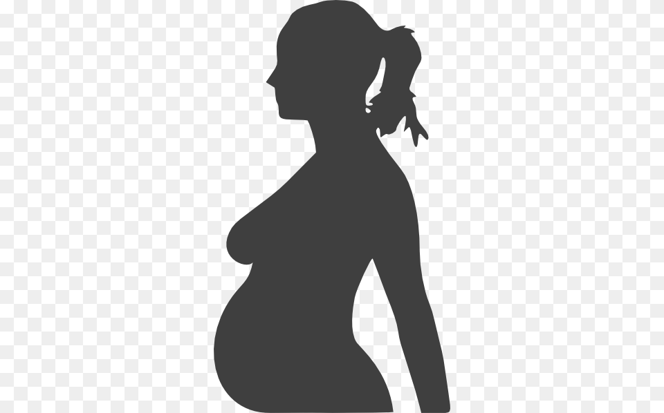 Gray Pregnant Clip Art At Clker Pregnant Woman Clipart, Silhouette, Adult, Female, Person Png