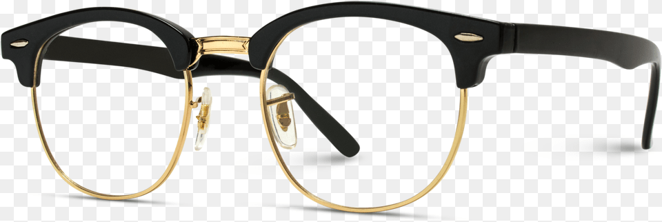 Gray Retro Half Frame Semi Rimless Gold Rimmed Glasses Optometry, Accessories, Sunglasses Png Image