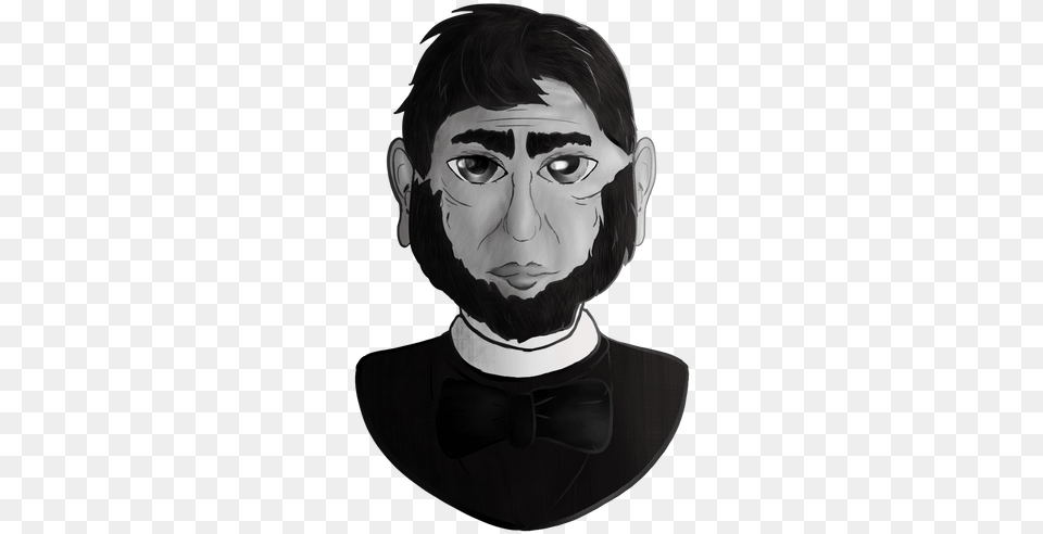 Gray Scale Abraham Lincoln Illustration, Portrait, Face, Photography, Head Png Image