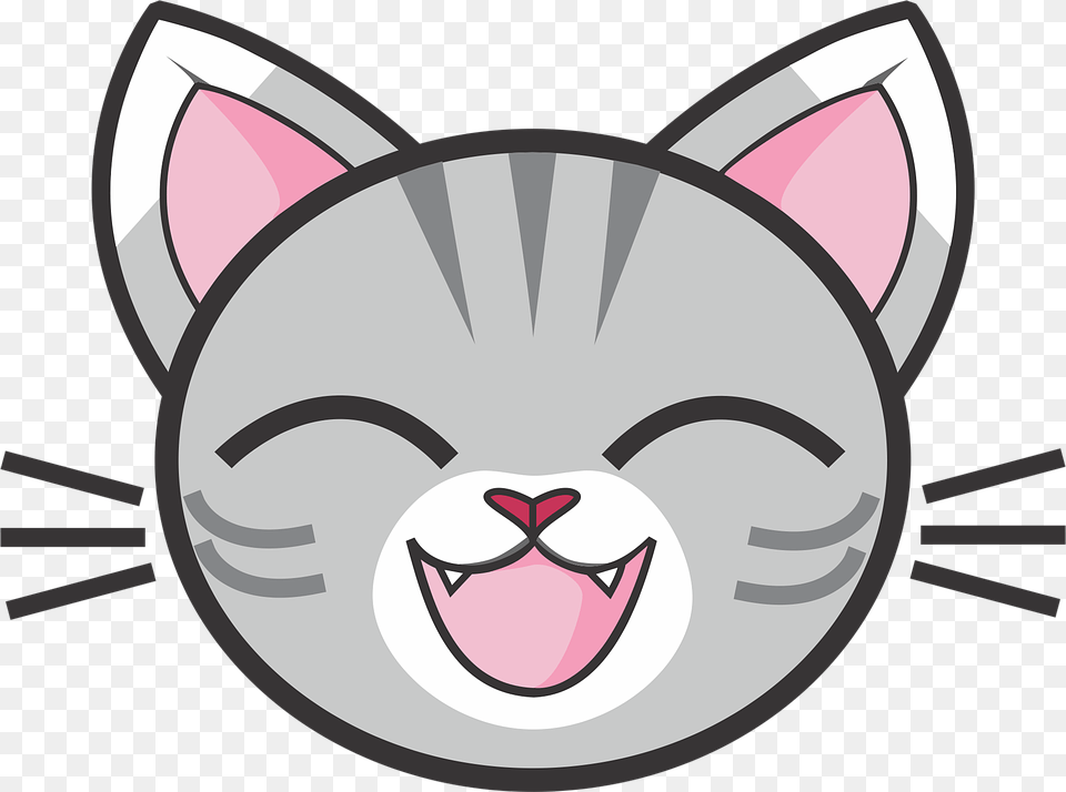 Gray Tabby Cat Grey Tabby Tabby Silver Tabby Kitty Cat Face Cartoon Png Image