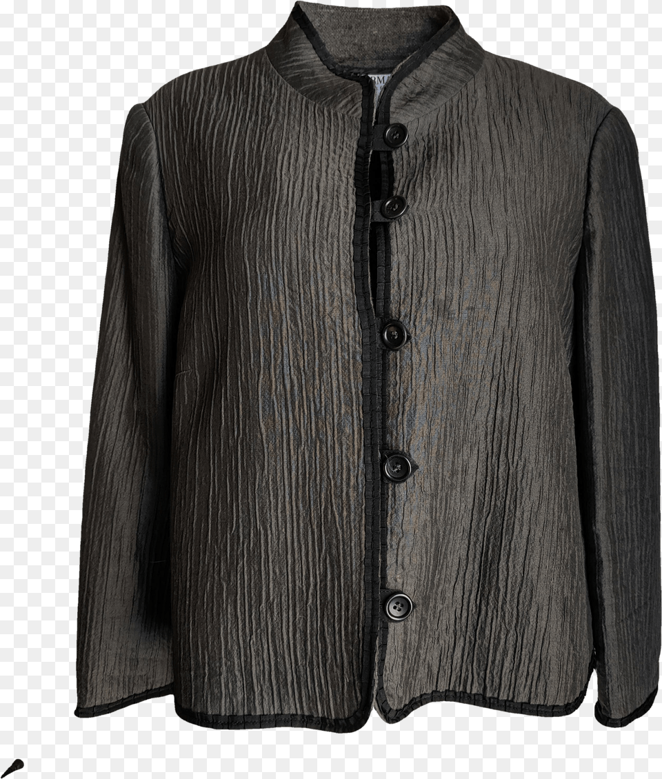Gray Textured Formal Jacket With Black Ribbon Trim By Armani Collezioni Cardigan, Musical Instrument, Brass Section, Horn, Trumpet Free Transparent Png