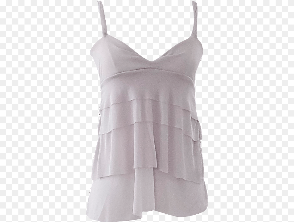 Gray Tiered Waterfall Tank Top By British Steele Lingerie Top, Blouse, Clothing, Dress, Home Decor Free Png Download