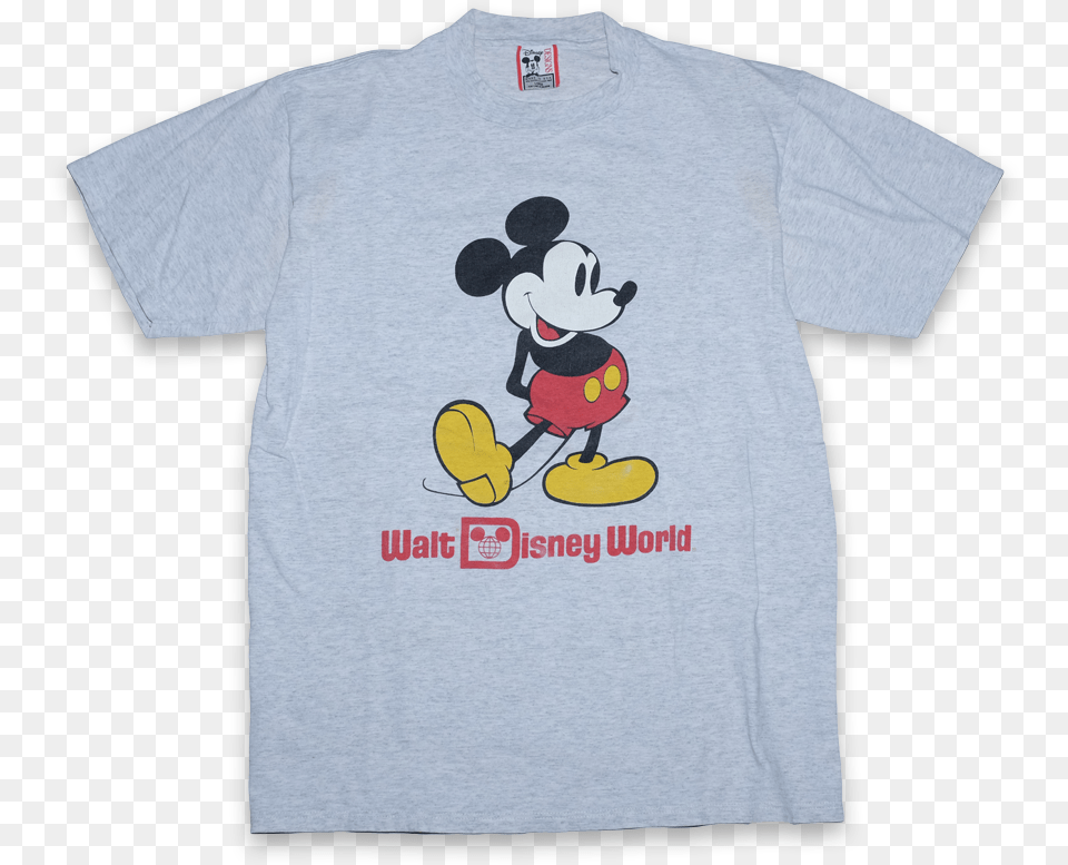 Gray Walt Disney Mickey Mouse Shirt, Clothing, T-shirt, Baby, Person Free Png