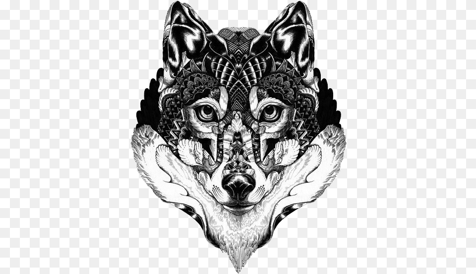 Gray Wolf Art Drawing Illustration Graphic Art Black And White, Person, Skin, Tattoo Free Transparent Png