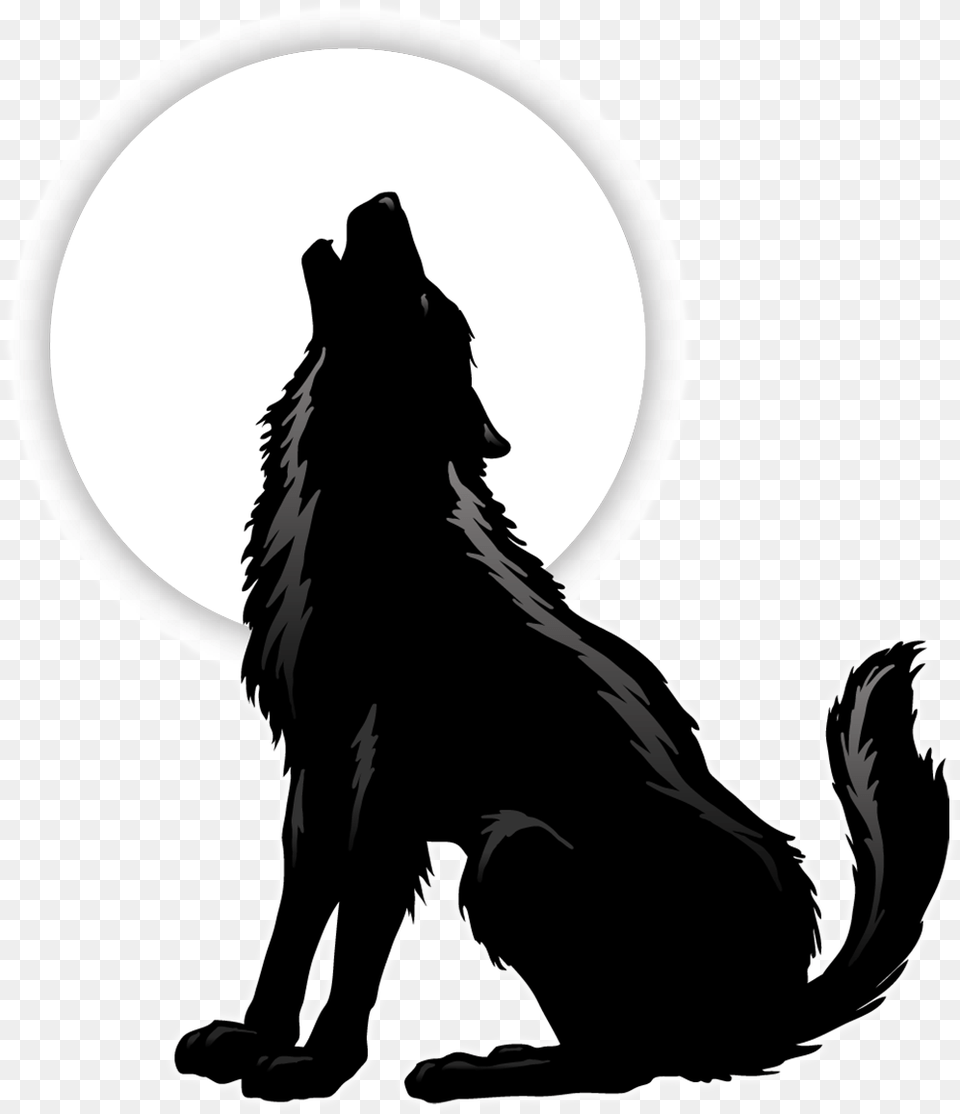 Gray Wolf Coyote Silhouette Clip Art Sitting Howling Wolf Silhouette, Adult, Female, Person, Woman Free Png