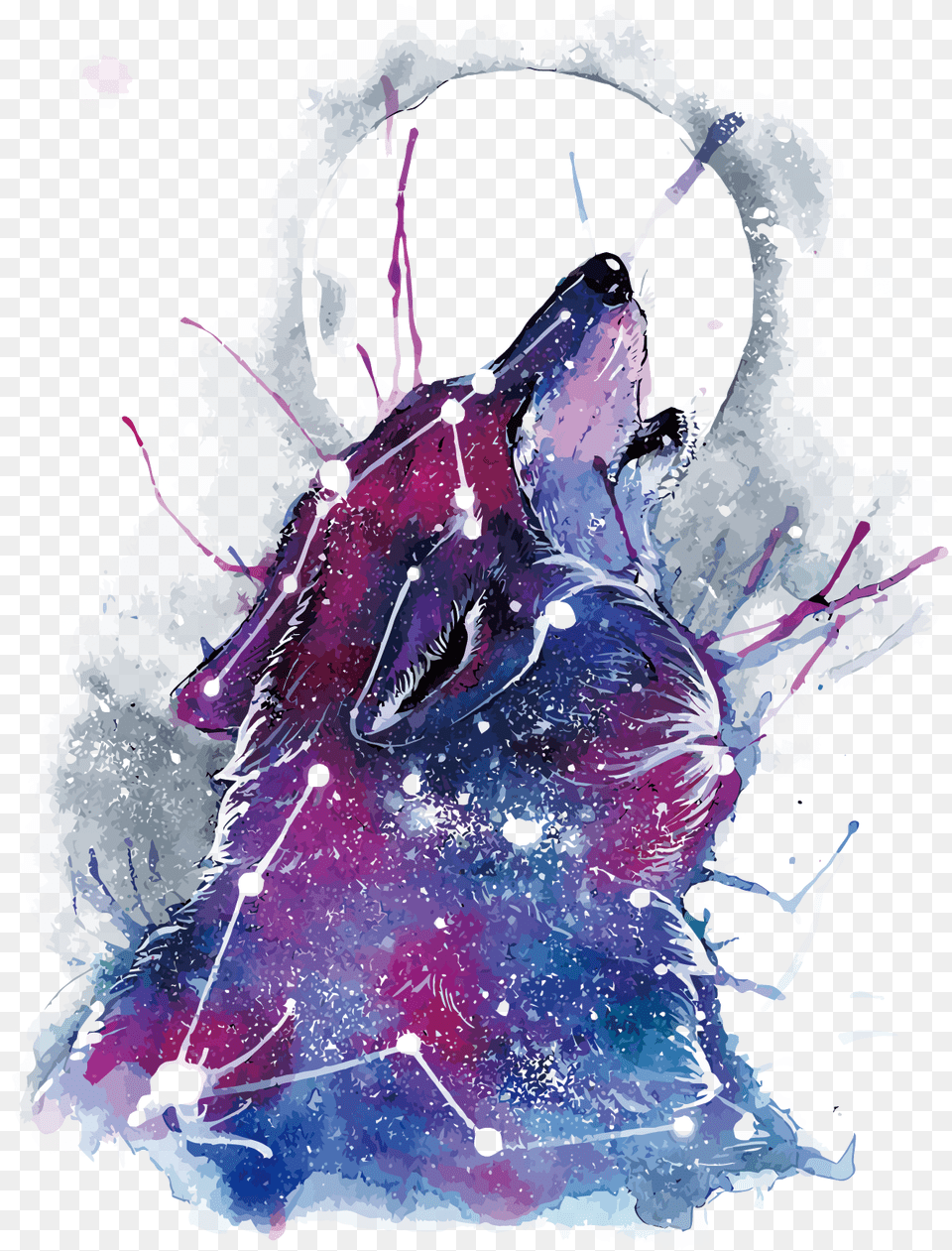 Gray Wolf Samsung Galaxy Art Printing Galaxy Wolf, Purple, Graphics, Ice, Collage Free Transparent Png