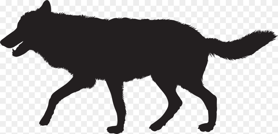 Gray Wolf Silhouette Clip Art Wolf Silhouette, Animal, Canine, Dog, Mammal Png
