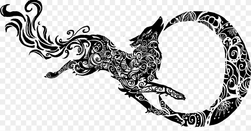 Gray Wolf Tribe Tattoo Tribal Wolf Transparent Background, Art, Smoke, Drawing, Adult Free Png Download