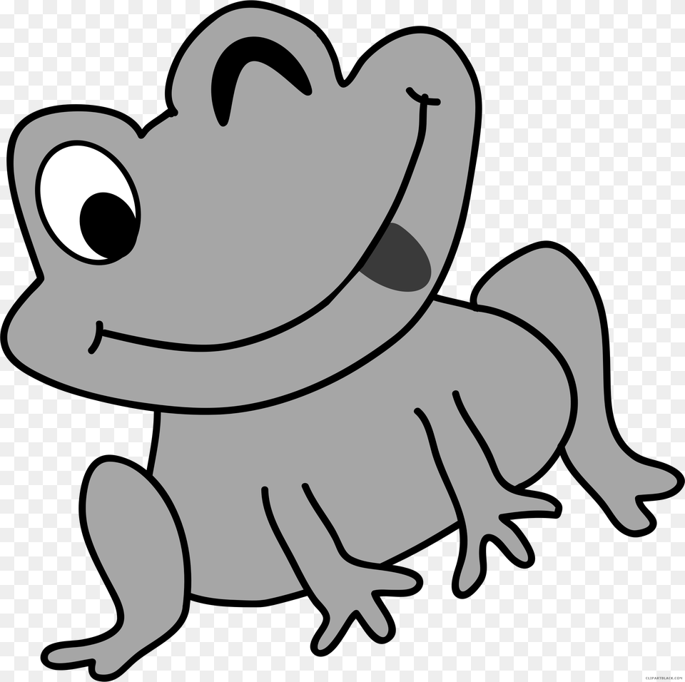 Grayscale Frog Clipart, Stencil, Amphibian, Animal, Wildlife Png