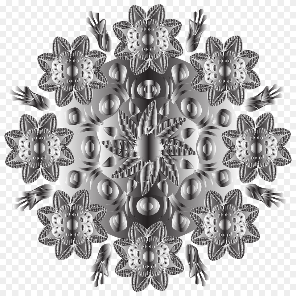 Grayscale Mandala Clipart, Pattern, Art Png Image