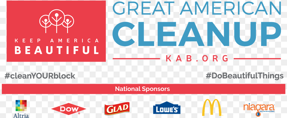 Great American Cleanup National Sponsors Niagara Bottling, Advertisement, Scoreboard, Text Png Image