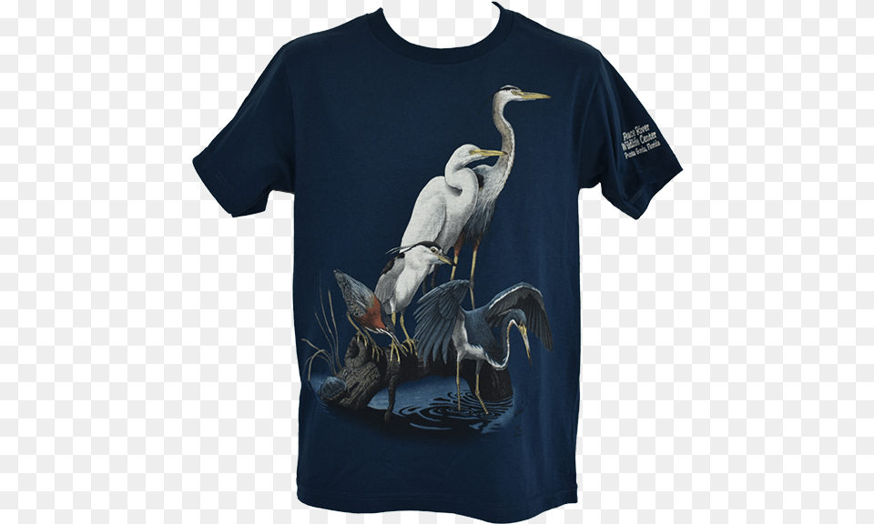 Great Blue Heron, Clothing, T-shirt, Animal, Bird Free Png Download