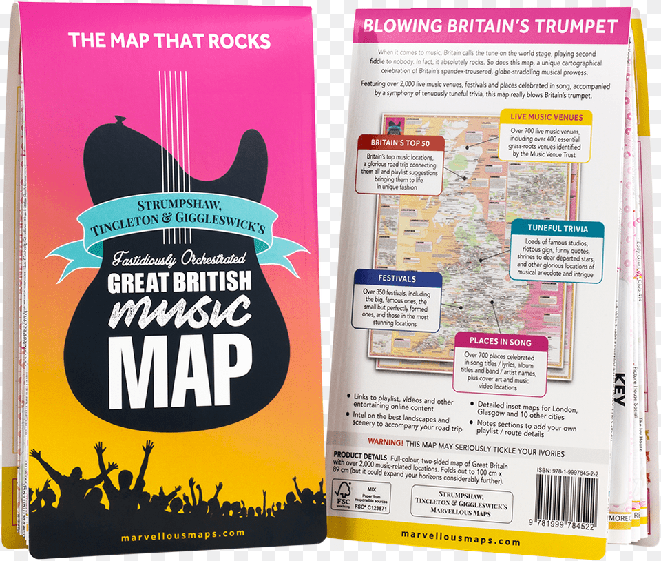 Great British Music Map Paper, Book, Publication, Advertisement, Poster Png