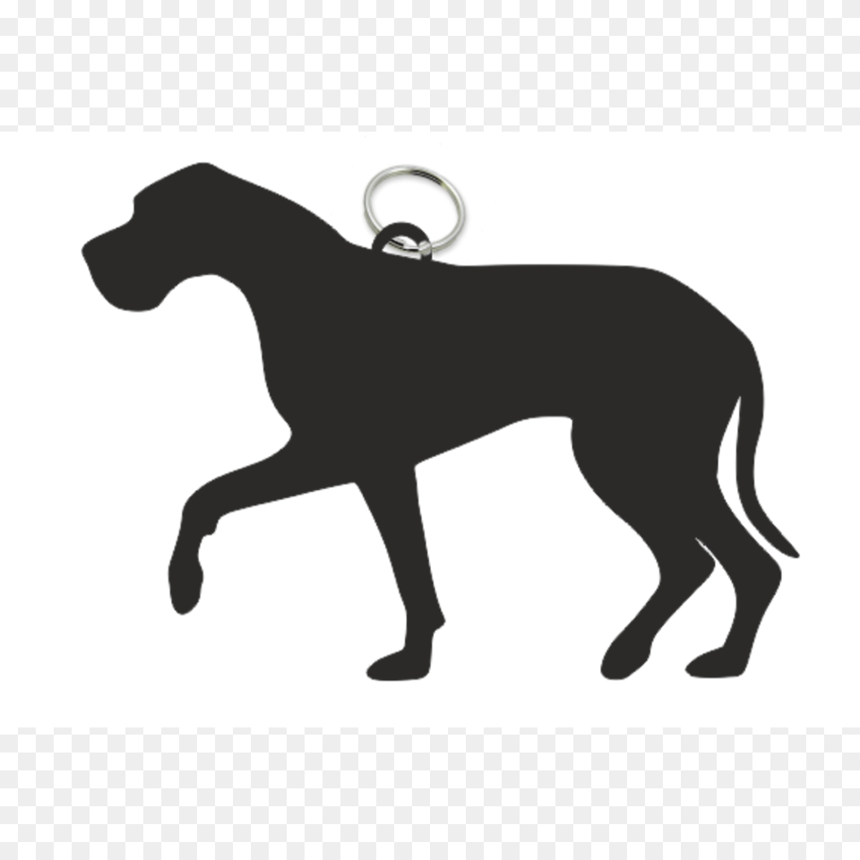 Great Dane Key Ring Fob, Silhouette, Animal, Canine, Dog Png