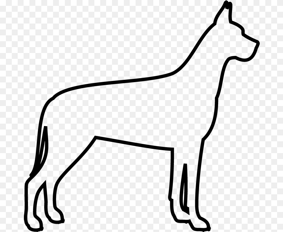 Great Dane Rubber Stamp Great Dane Outline, Animal, Cat, Egyptian Cat, Mammal Free Png Download