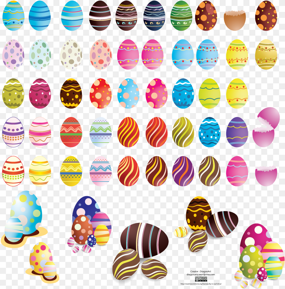 Great Easter Eggs Set2 Vector Easter Eggs With Designs, Easter Egg, Egg, Food, Sweets Png