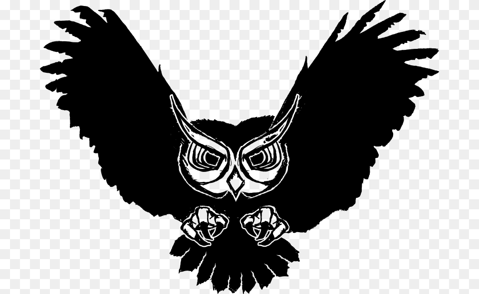 Great Horned Owl Black Owl Clip Art, Gray Free Png Download
