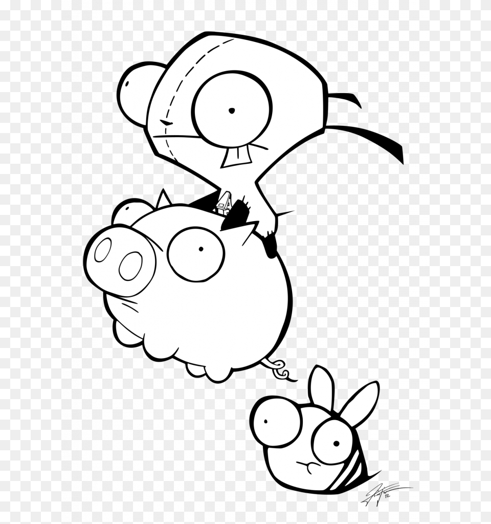 Great Invader Zim Coloring Pages Online Unlimited Piggy Gir From Invader Zim, Animal, Bear, Mammal, Wildlife Free Transparent Png