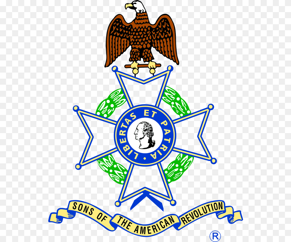 Great Lakes District Sons Of The American Revolution Sons Of American Revolution Logo, Symbol, Badge, Person, Animal Free Transparent Png