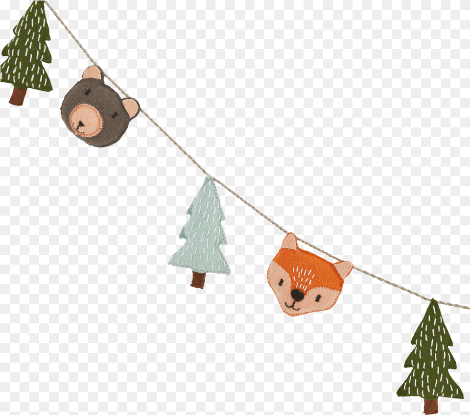 Great Little Trading Co Felt Garland Woodland Animals, Clothing, Hat, Animal, Cat Free Png Download