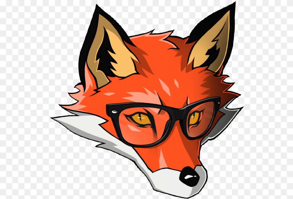 Great Orange Fox In Black Glasses Tattoo Design By Fox Art, Accessories, Person, Baby, Canine Png