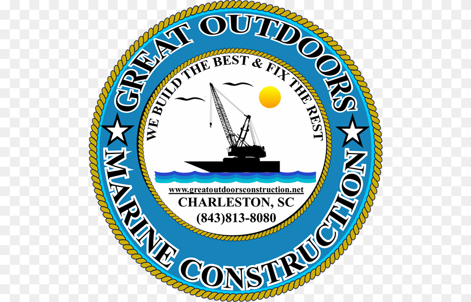 Great Outdoors Construction Charleston Dock Builder, Logo, Badge, Symbol, Architecture Png