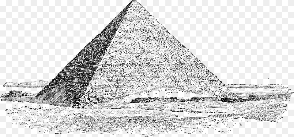 Great Pyramid Of Giza Drawing, Triangle, Architecture, Building Free Png Download
