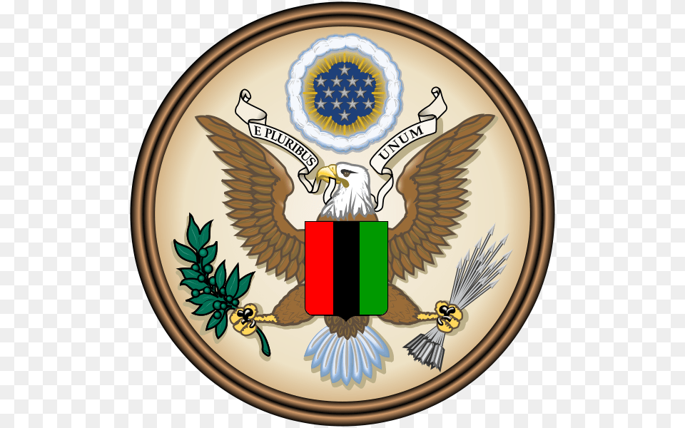 Great Seal Of Afro America Article Of Confederation Symbol, Emblem, Animal, Bird, Eagle Free Png Download