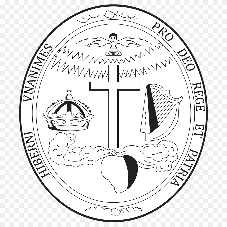 Great Seal Of Irish Catholic Confederation Clipart, Symbol, Coin, Money, Face Png Image