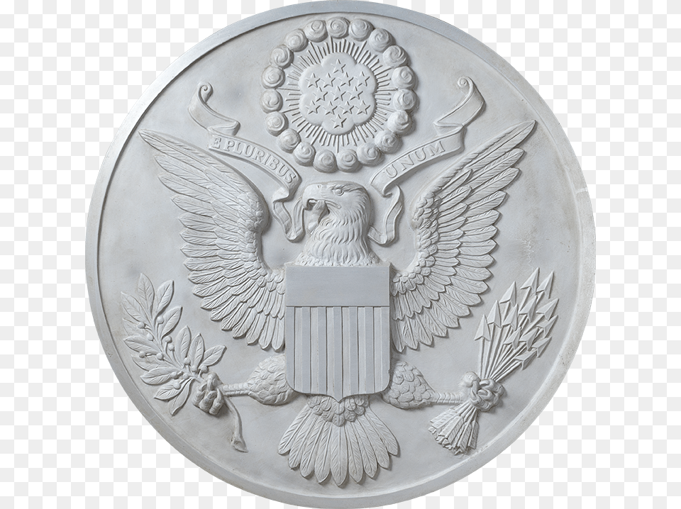Great Seal Of The United States Aluminum Plaque From Coin, Silver Free Png
