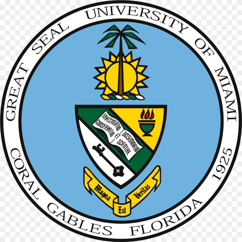 Great Seal University Of Miami, Emblem, Symbol, Badge, Logo Free Png Download