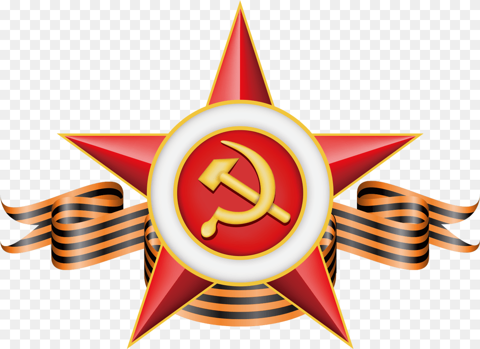 Great Star Of Order Victory Patriotic Emblem Clipart Zvezda Na 9 Maya, Symbol, Star Symbol, Rocket, Weapon Png Image