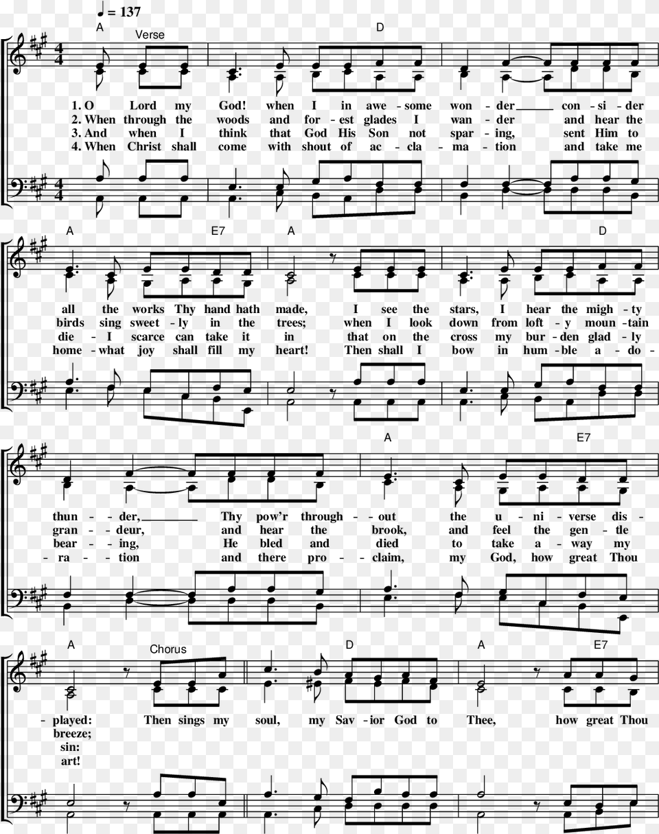 Great Thou Art Sheet Music, Gray Free Png Download