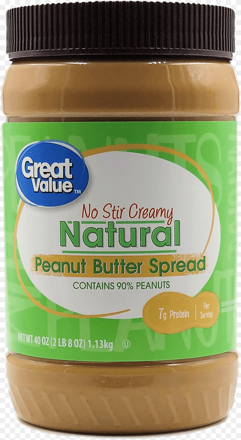 Great Value Natural Creamy Peanut Butter Nutrition Free Transparent Png