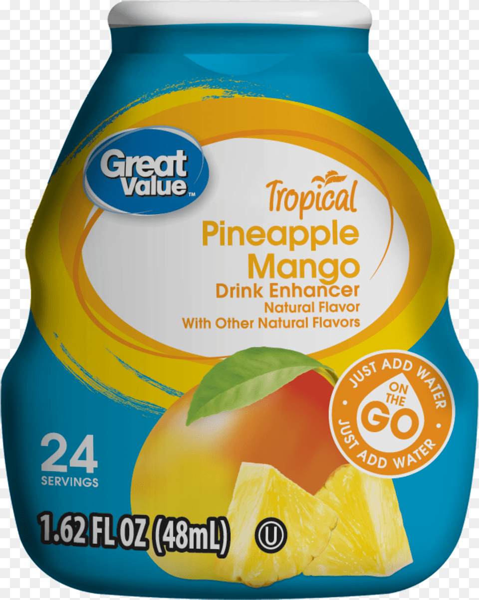 Great Value Tropical Drink Enhancer Pineapple Mango Fruit, Can, Tin, Food, Plant Png