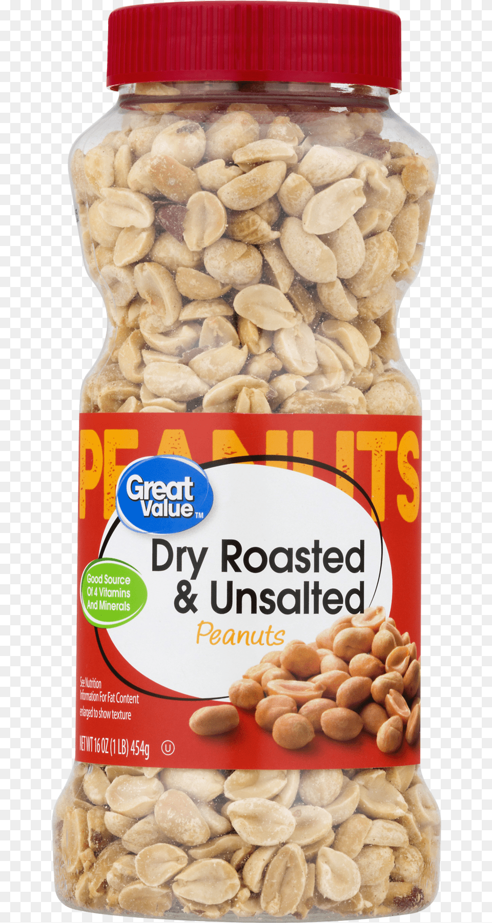 Great Value Unsalted Dry Roasted Peanuts 16 Oz, Food, Nut, Plant, Produce Free Png Download
