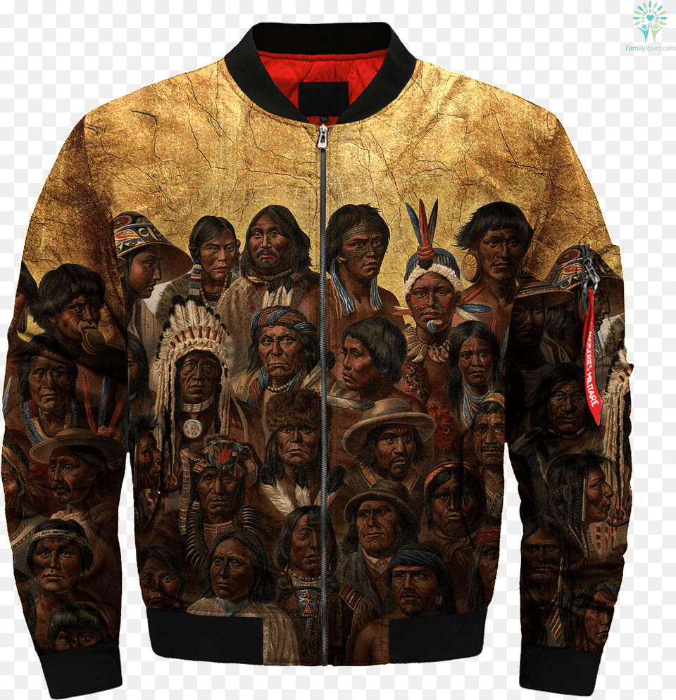 Great Vintage Native Over Print Bomber Jacket Tag Indigenous Peoples Of The Americas, Clothing, Coat, Person, Adult Free Transparent Png