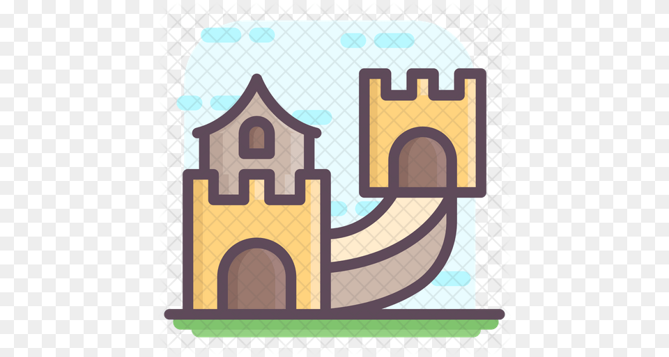 Great Wall China Icon Illustration, Arch, Architecture, Bell Tower, Building Free Png