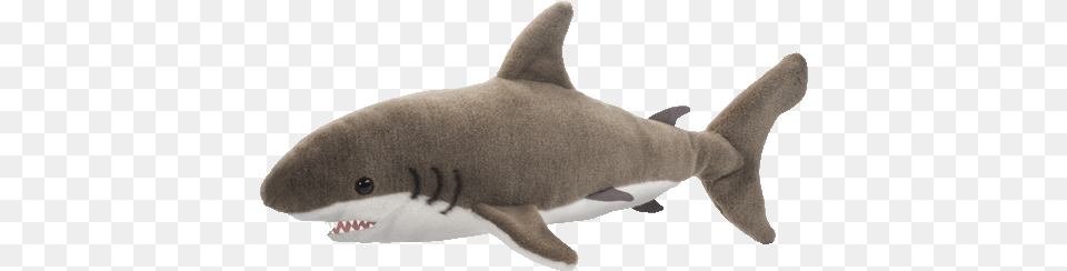 Great White Shark 22u201d Stuffed Plush Animal Transparent Shark Stuffed Animal, Fish, Sea Life Free Png