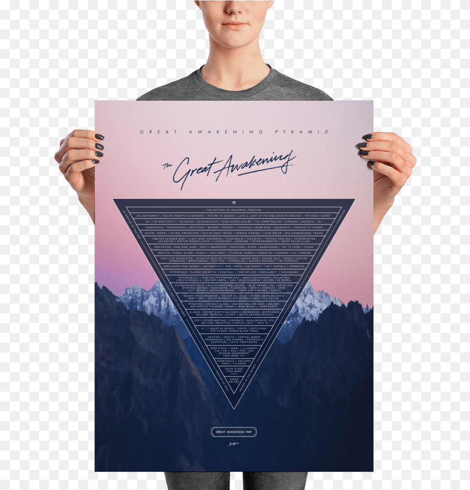 Greatawakeningpyramid Poster Gam Mockup Person Person, Advertisement, Clothing, T-shirt, Adult Free Transparent Png