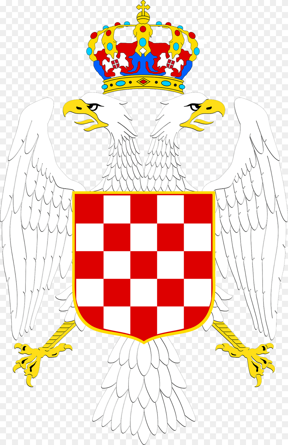 Greater Coat Of Arms Of The Banate Of Croatia Clipart, Flag, Emblem, Symbol, Animal Png Image