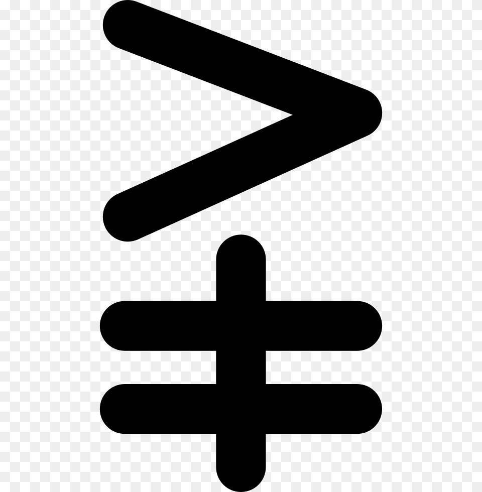 Greater Than Or Not Equal Mathematical Symbol Cross, Sign, Road Sign Free Png