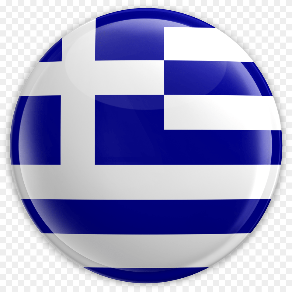 Greece Flag Round, Soccer, Ball, Sport, Football Free Transparent Png